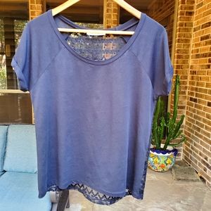 EUC Zara Black Lace Tee M